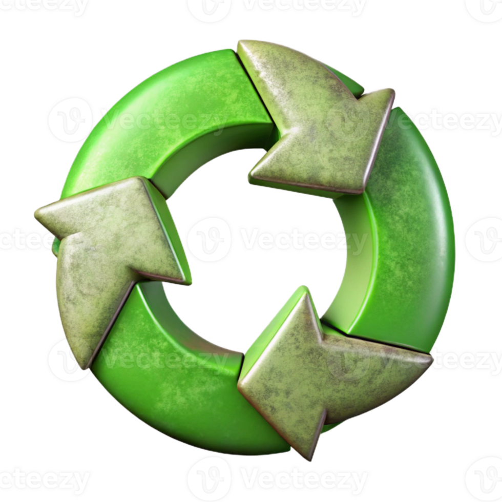 beautiful minimalist Recycle Arrows Green Circular Symbol Isolated high quality png