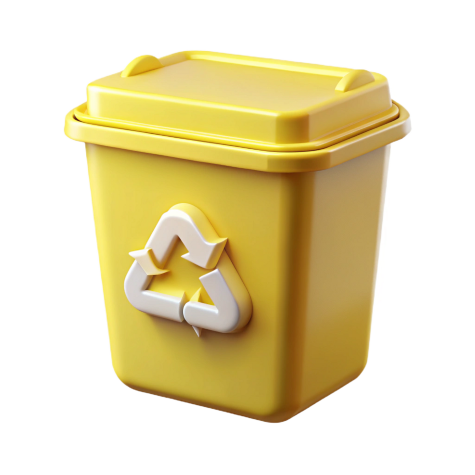 beautiful traditional Recycle Bin Yellow Transparent Background
