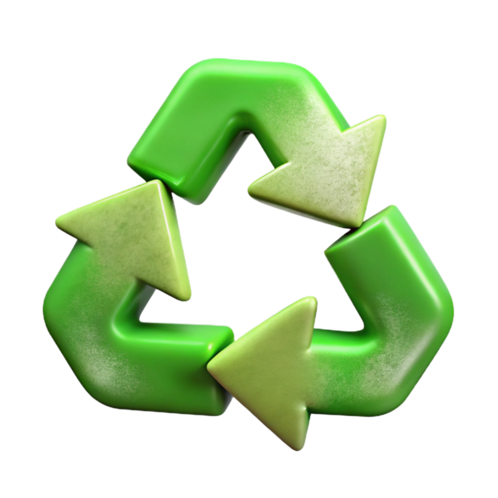 elegant modern Recycle Symbol d Green Arrows Isolated Cutout high quality png