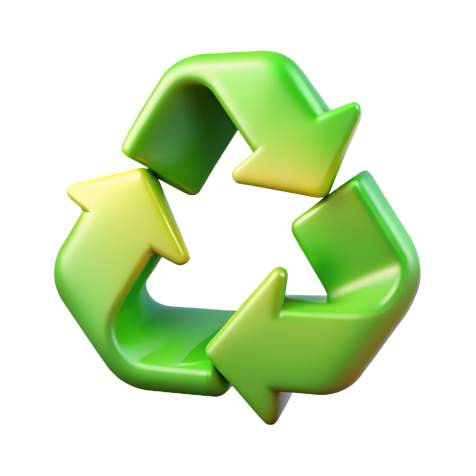 extraordinary abstract Recycle Symbol Green Gradient Transparent Background authentic png