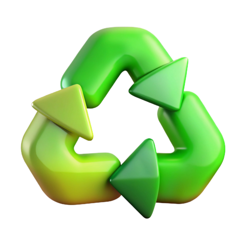 serene creative Recycle Symbol Green Gradient Transparent Background authentic png
