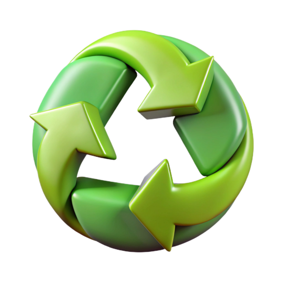 serene traditional Recycling Arrows Green Circular Isolated original png