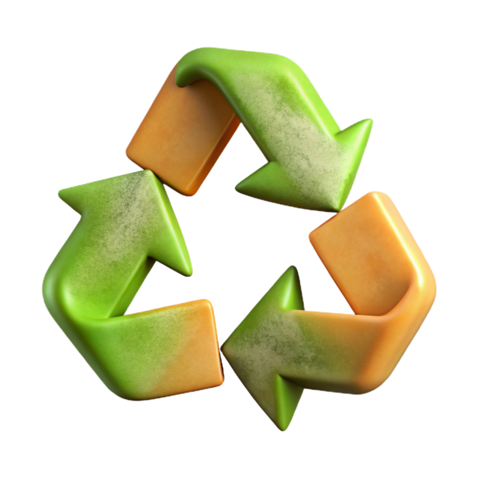 dramatic artistic Recycling Arrows Symbol d Isolated high quality png