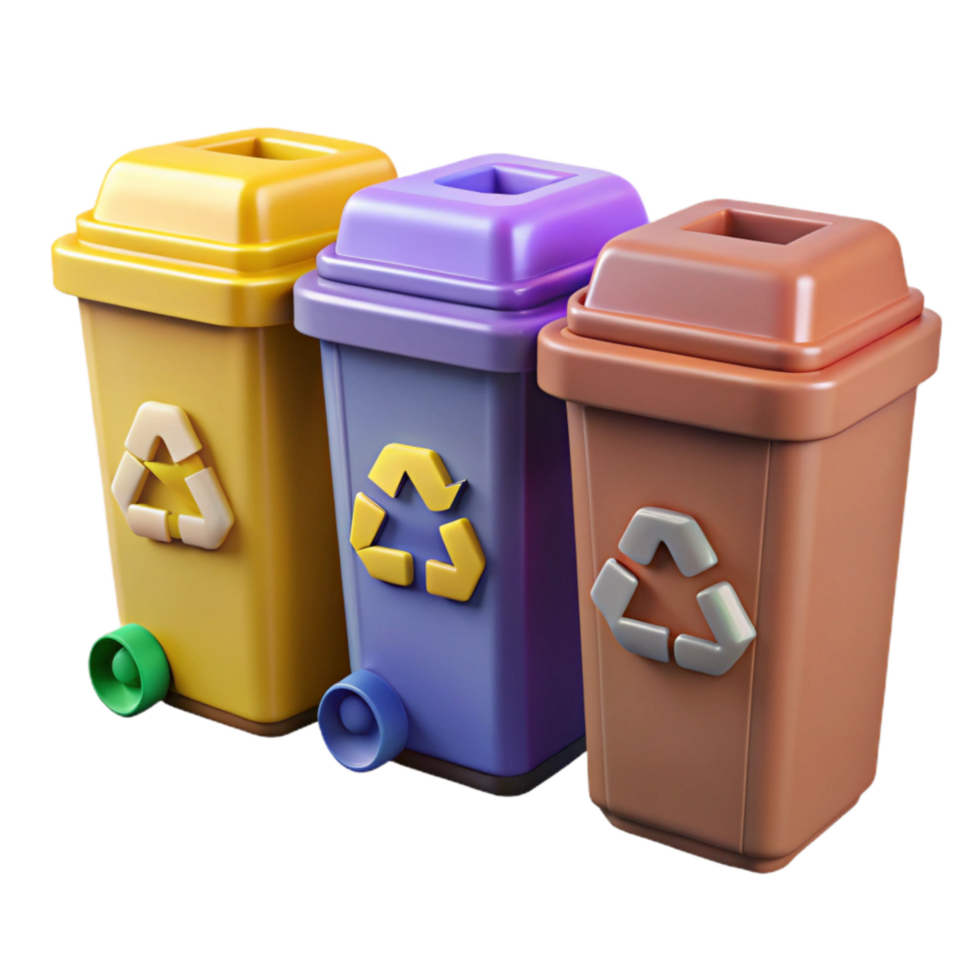 elegant classic Recycling Bins Different Colors Isolated high quality png