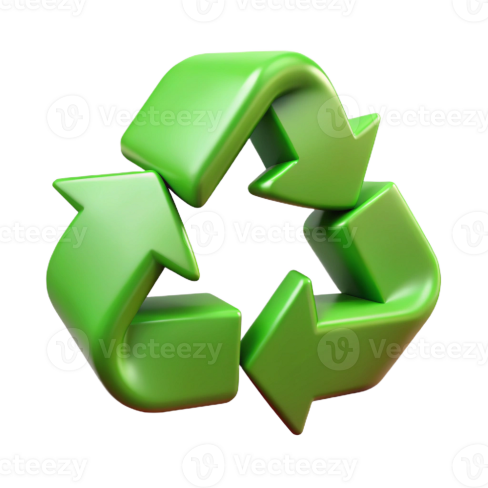 impressive artistic Recycling Symbol Arrows Green Isolated genuine png