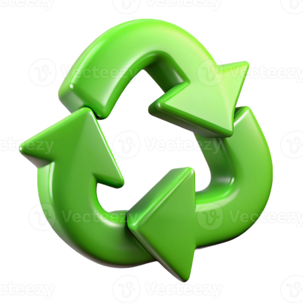 serene artistic Recycling Symbol Circular Arrows Green Transparent Background png