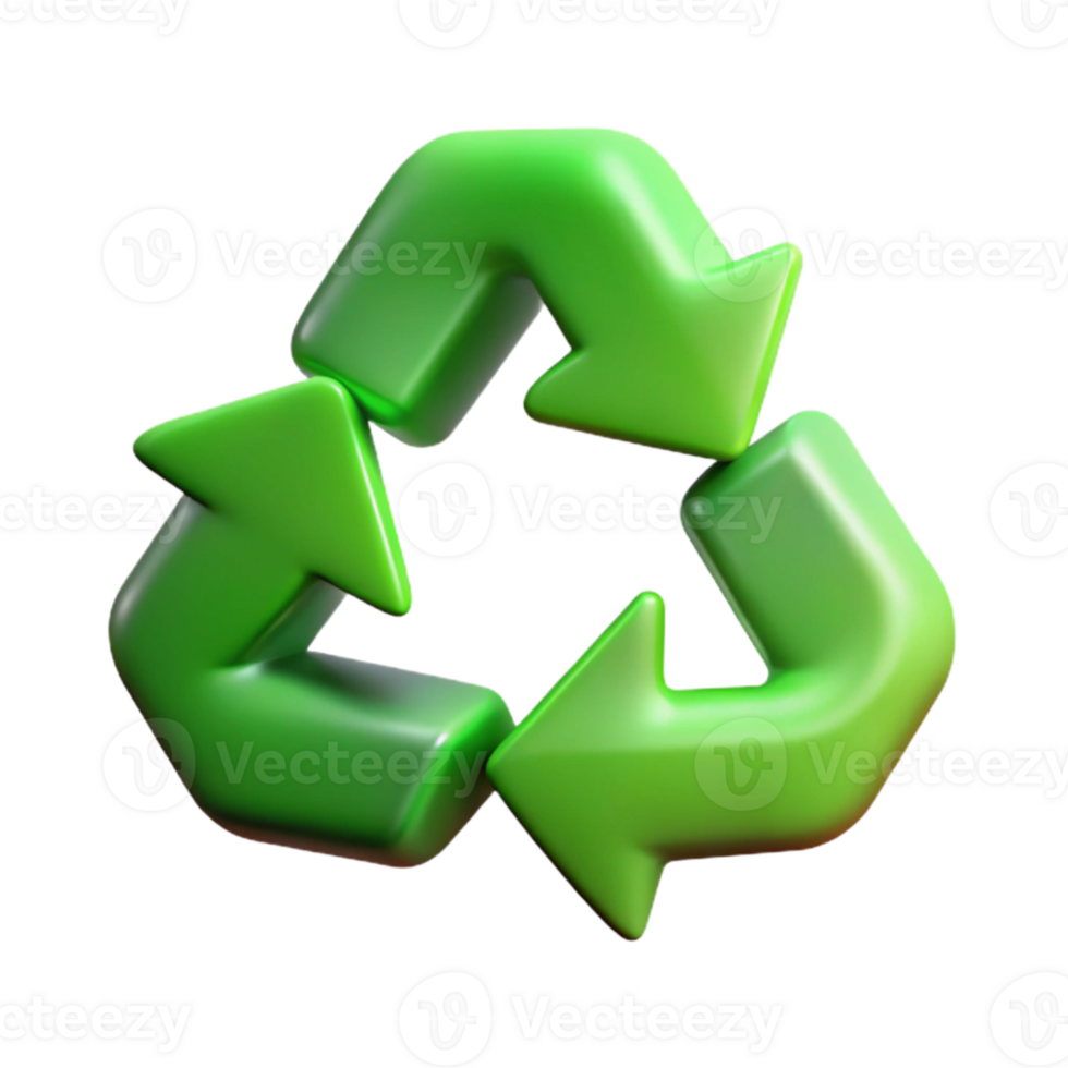 serene artistic Recycling Symbol Green Gradient Transparent Background high resolution png