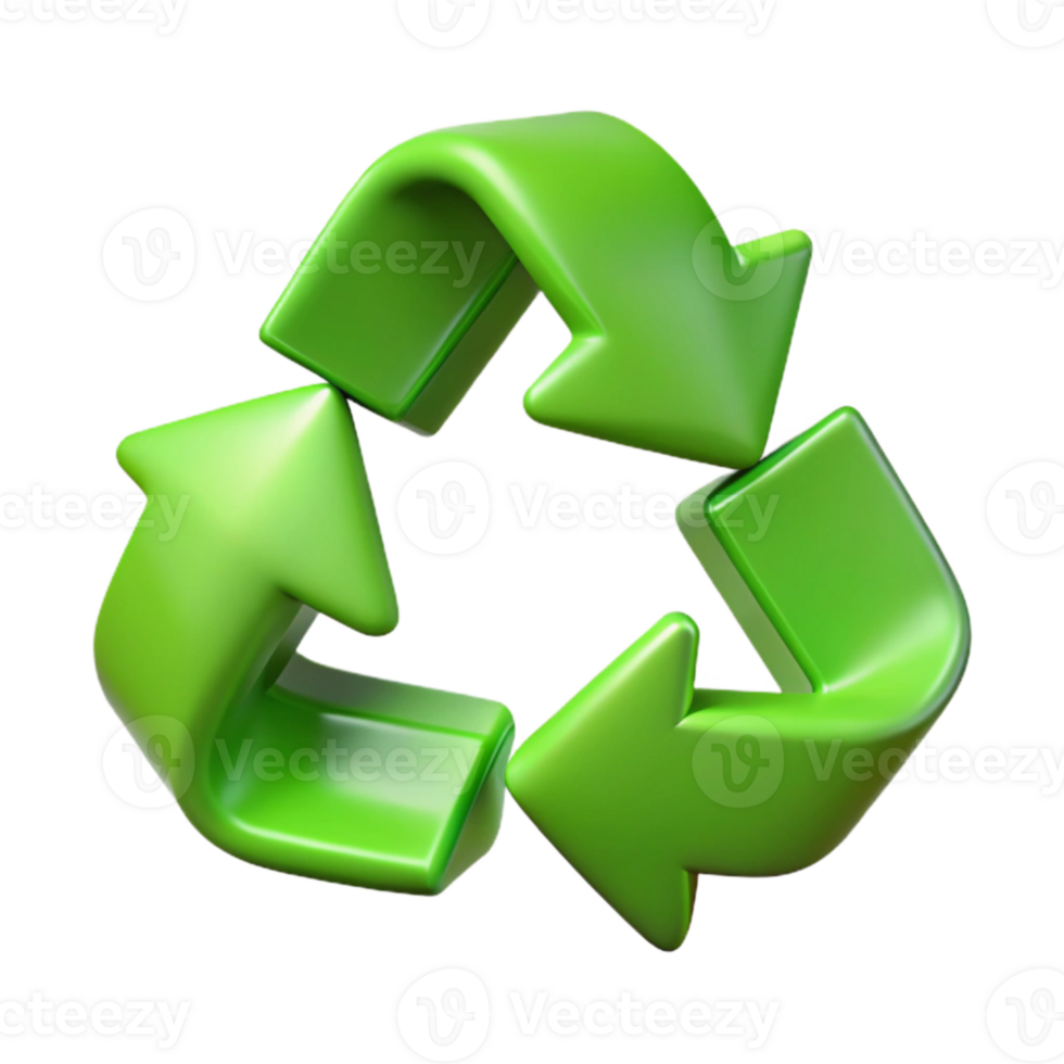 magnificent modern Recycling Symbol with Arrows Green Transparent Background genuine png
