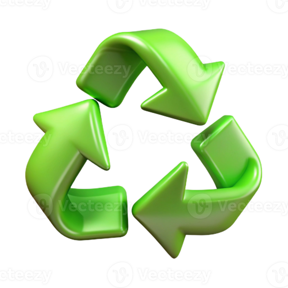 magnificent vintage Recycling Symbol with Arrows Green Transparent Background high quality png