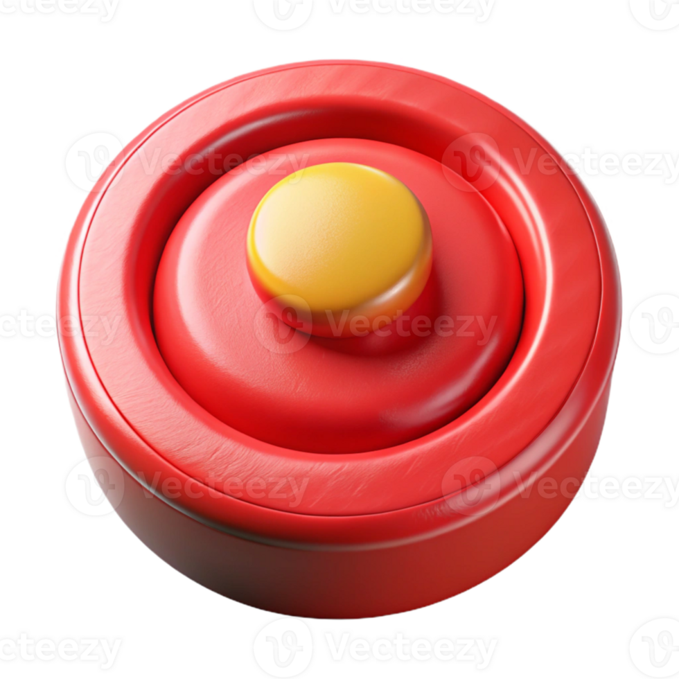 magnificent artistic Red Arcade Button Top Down View Isolated detailed png