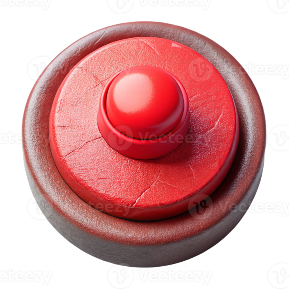 dramatic traditional Red Arcade Button Top Down View Isolated authentic png