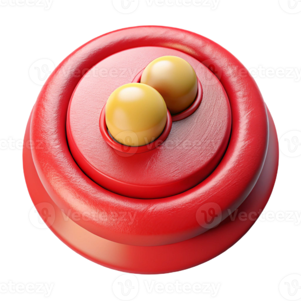 magnificent vintage Red Arcade Button Top Down View Isolated exclusive png