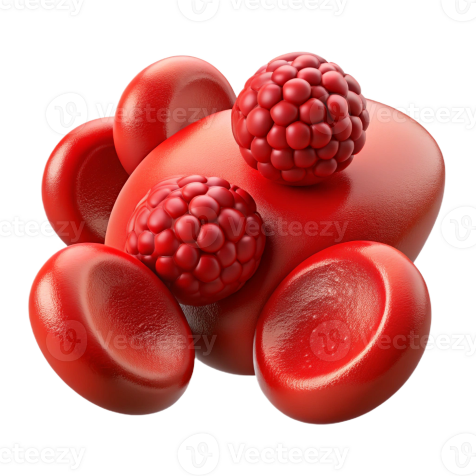 vibrant traditional Red Blood Cells Microscopic View Transparent Background png