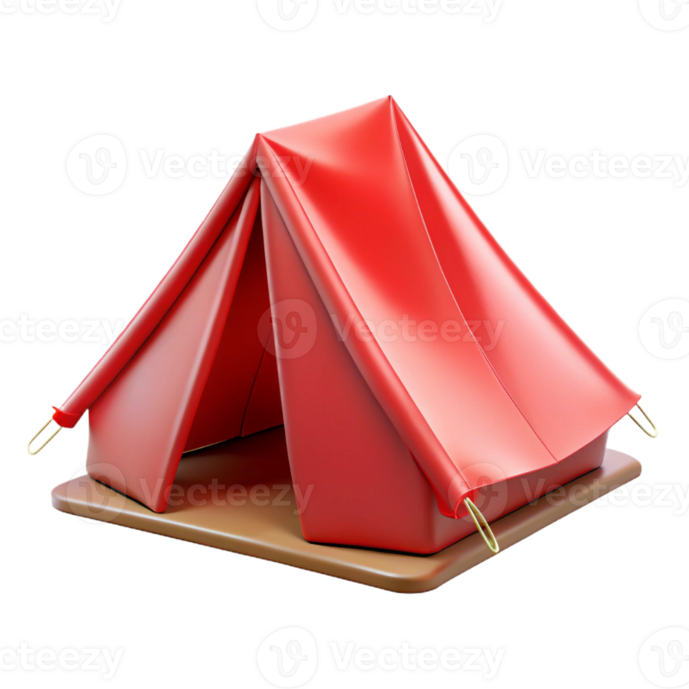 serene modern Red Camping Tent Front View Cutout Element original png