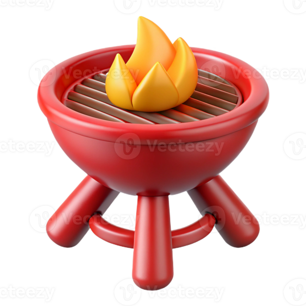 dramatic minimalist Red Campfire Grill Grate Metal Isolated detailed png