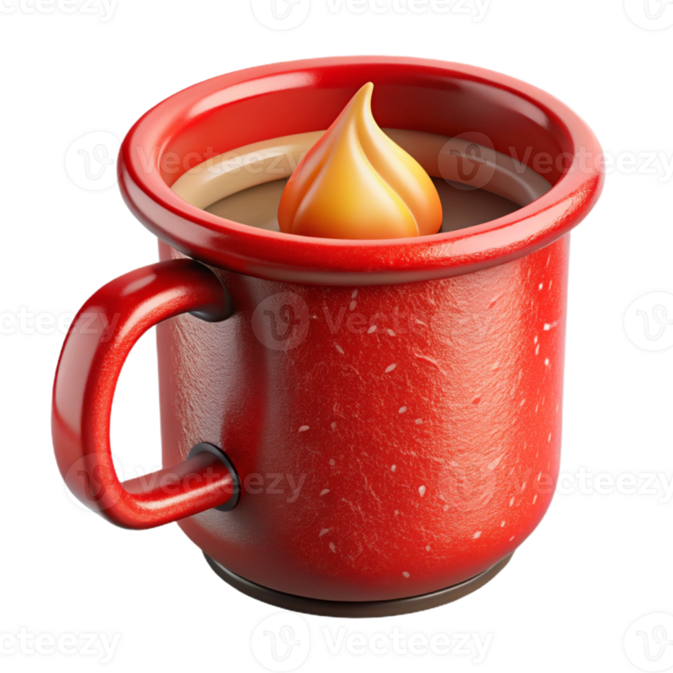 impressive contemporary Red Campfire Mug Enamel Side View Cutout original png