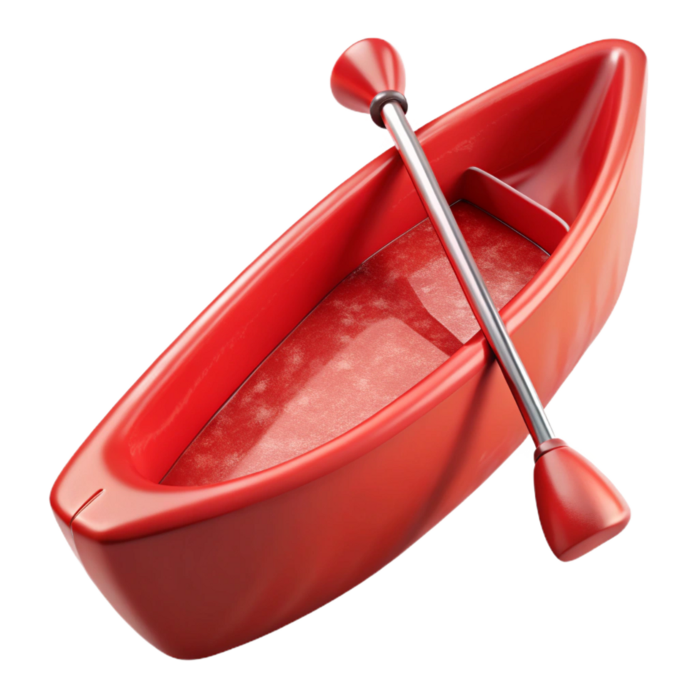 extraordinary creative Red Canoe Overturned View with Transparent Background professional png