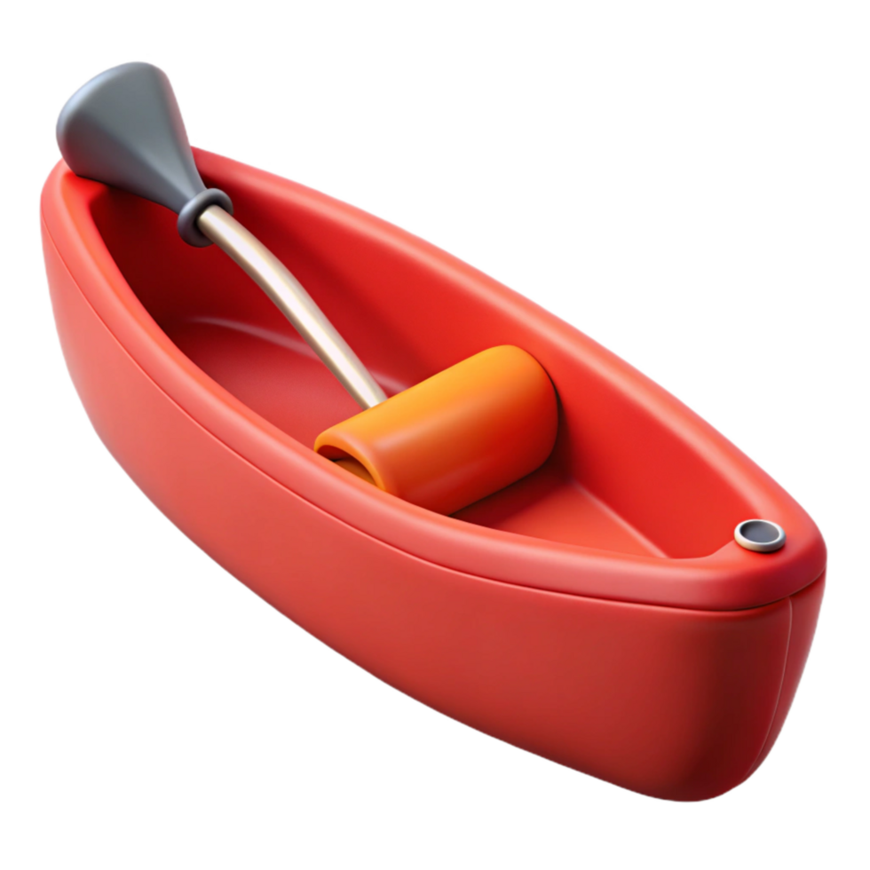 stunning classic Red Canoe Side View Isolated Element professional png