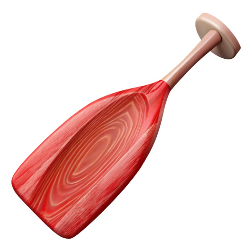 serene minimalist Red Canoe Paddle Wooden Grain Isolated genuine png