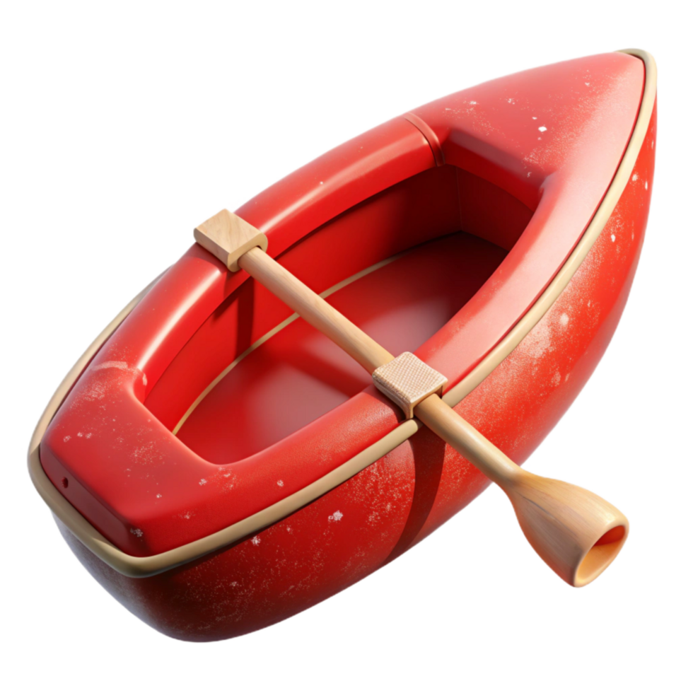 stunning abstract Red Canoe Overturned View with Transparent Background professional png