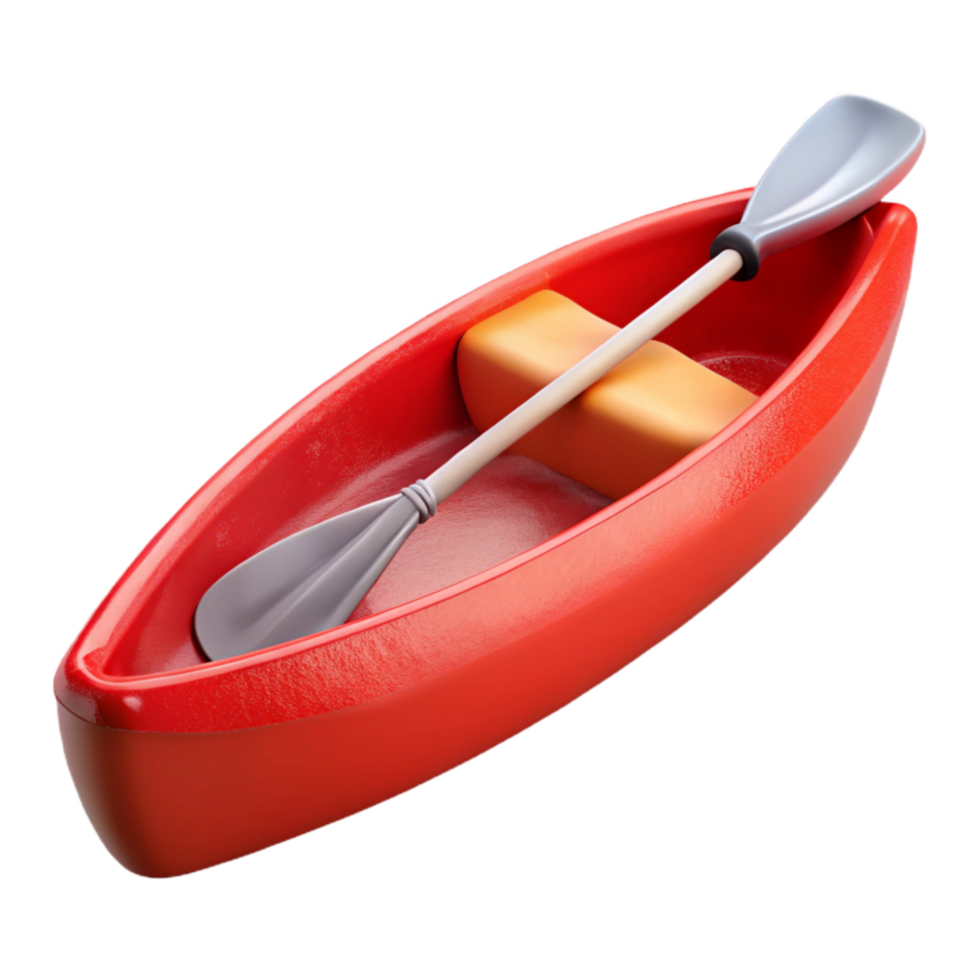 wonderful vintage Red Canoe Side View Isolated Element original png