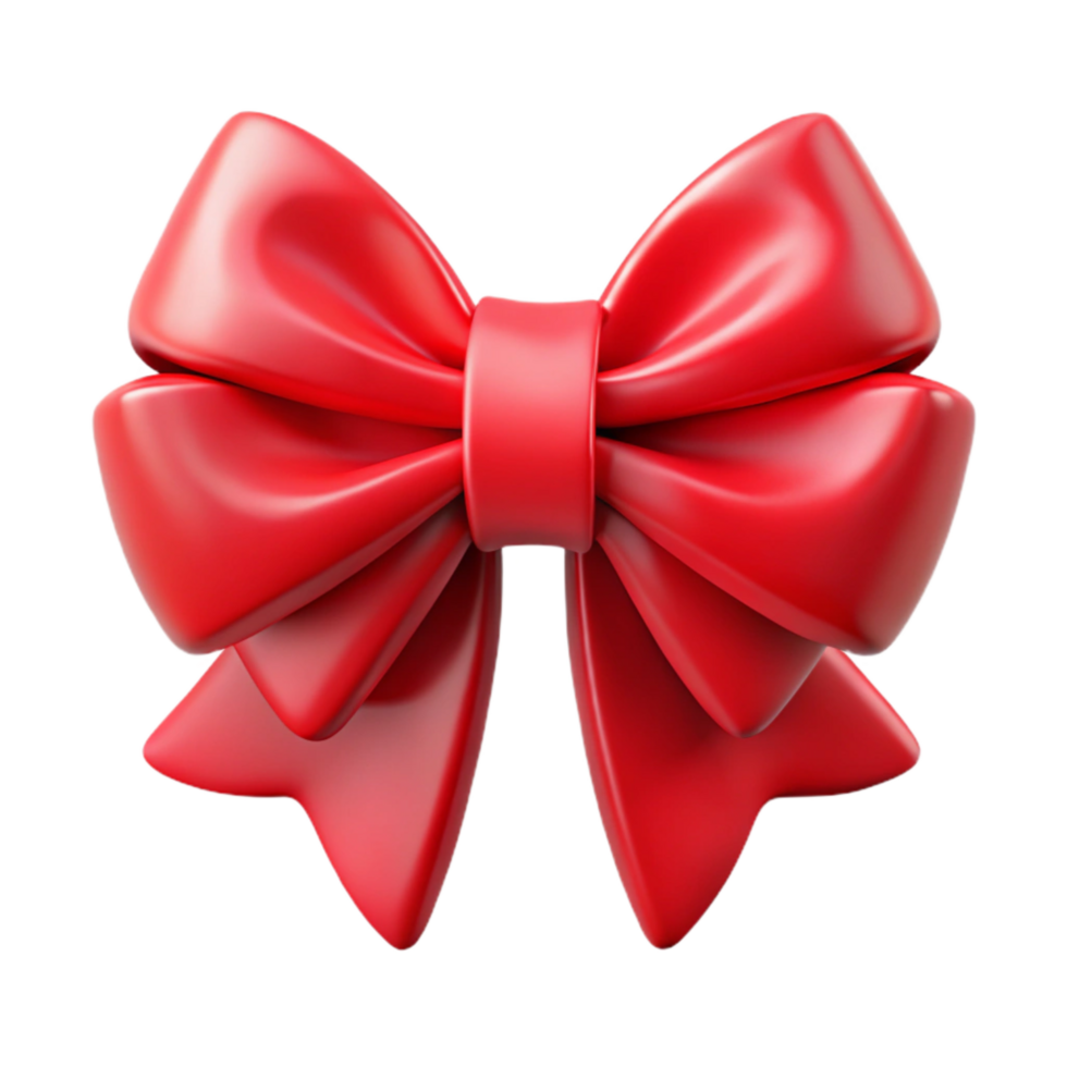 extraordinary traditional Red Christmas Bow Cutout with Ribbon Tails professional png