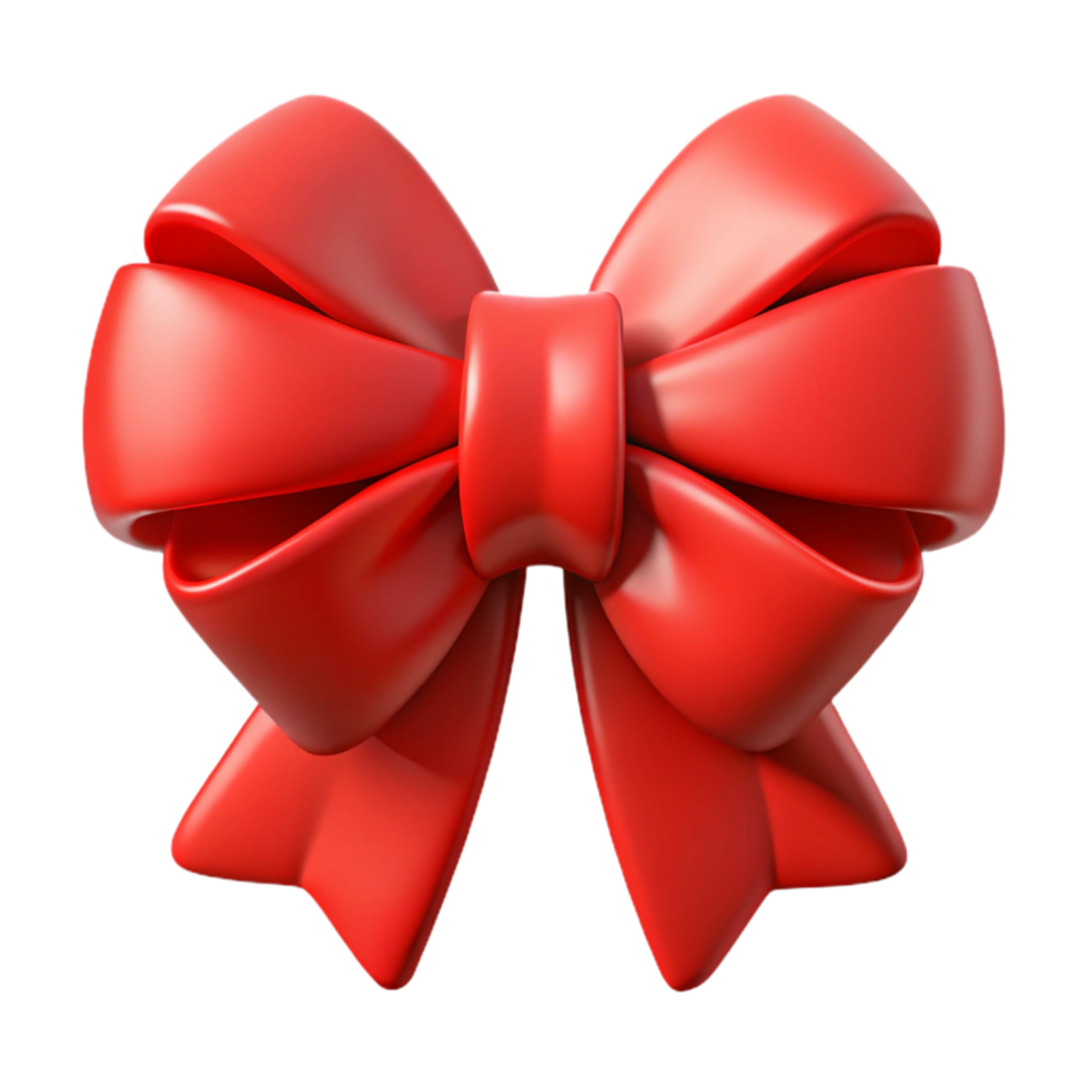 beautiful traditional Red Christmas Bow Cutout with Ribbon Tails detailed png
