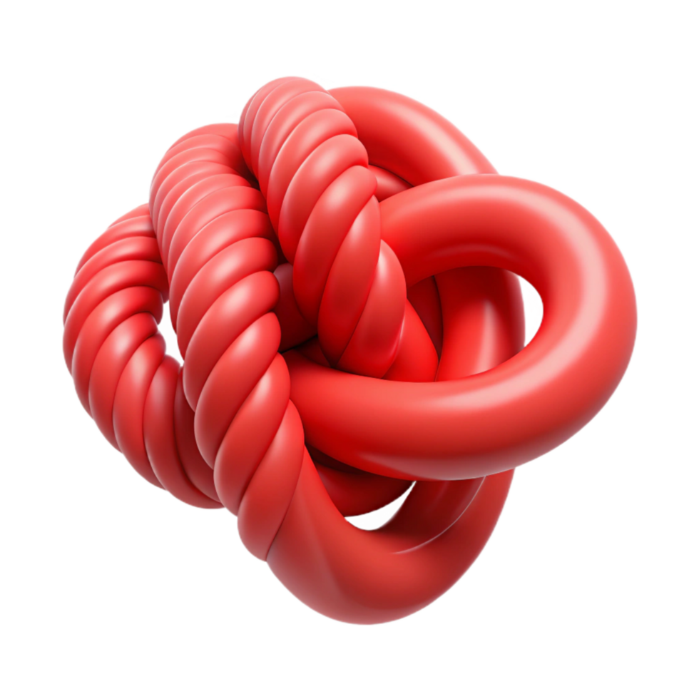 beautiful minimalist Red Climbing Rope Knot Tied Close Up Cutout detailed png