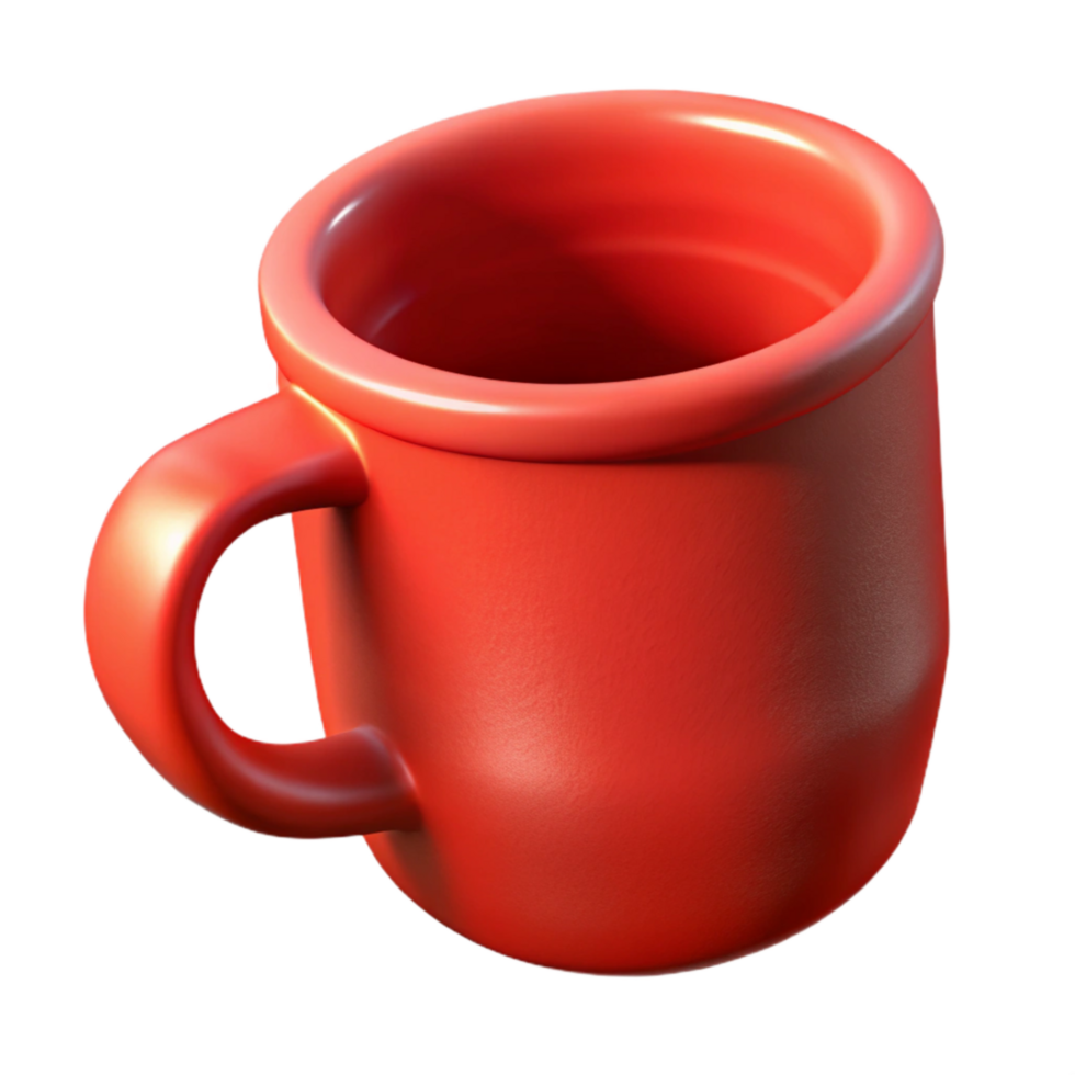 magnificent abstract Red Coffee Mug with Handle Facing Right Isolated high quality png