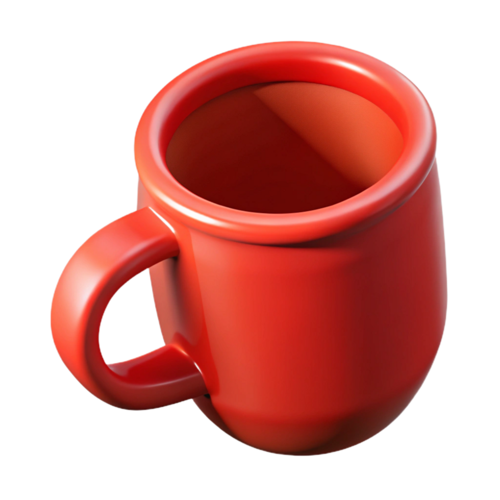 stunning traditional Red Coffee Mug with Handle Facing Right Isolated exclusive png