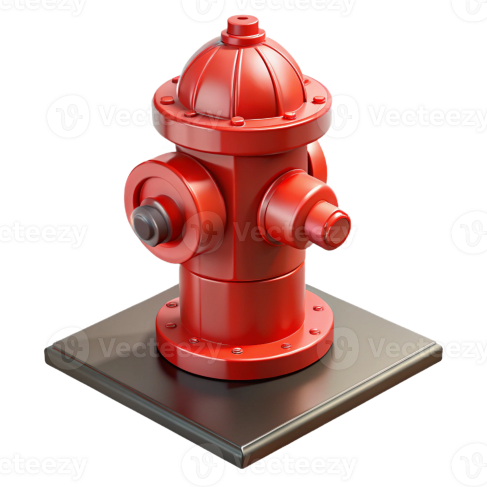 impressive abstract Red Fire Hydrant Sidewalk Transparent Background high quality png