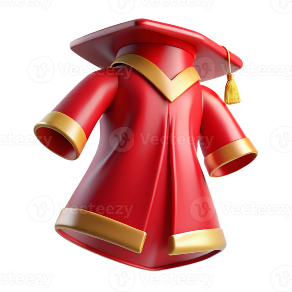 impressive rustic Red Graduation Gown Angled View Cutout Element genuine png