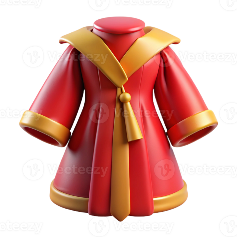 impressive contemporary Red Graduation Gown Front View Cutout Element high resolution png
