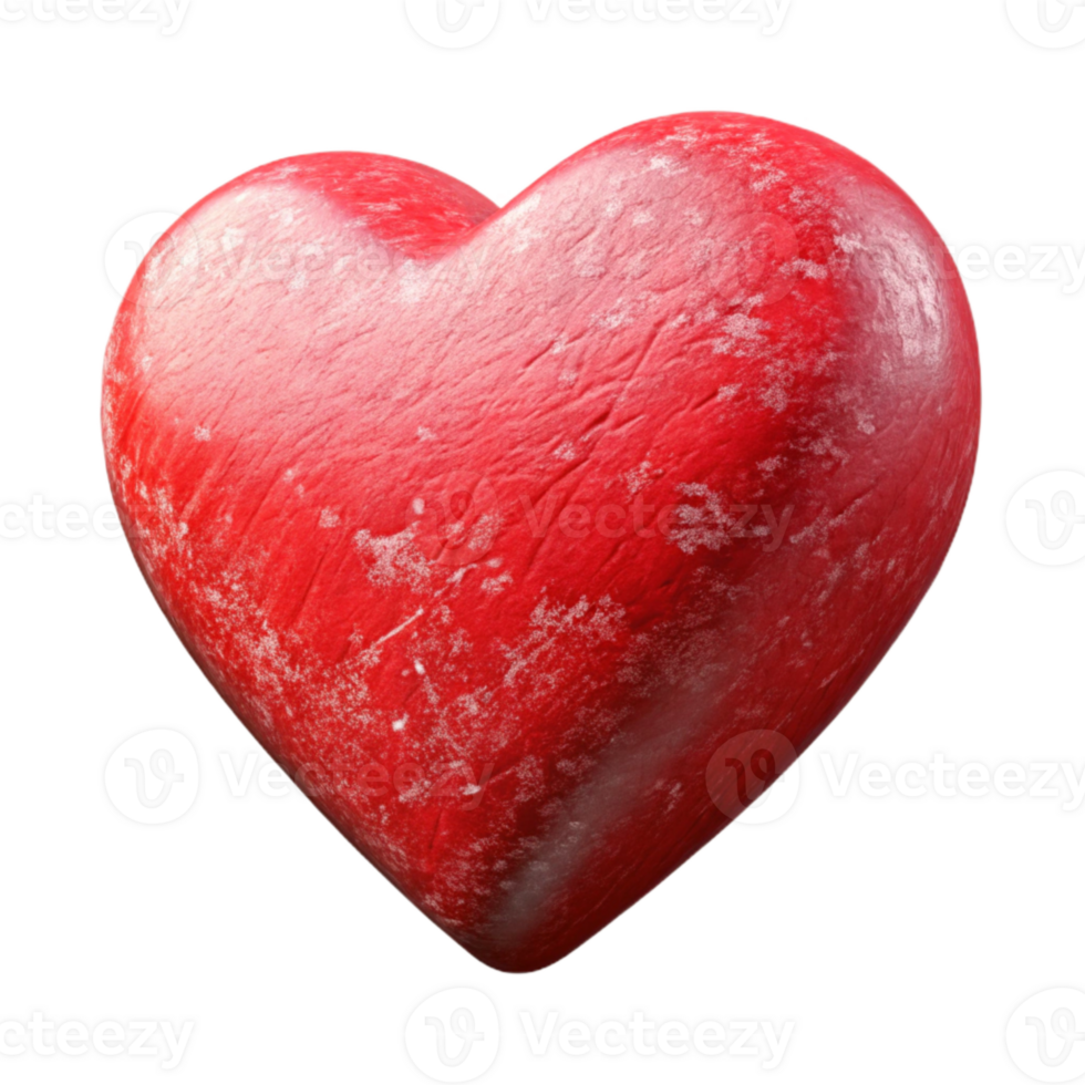 elegant abstract Red Heart Icon Angled View Transparent Background professional png