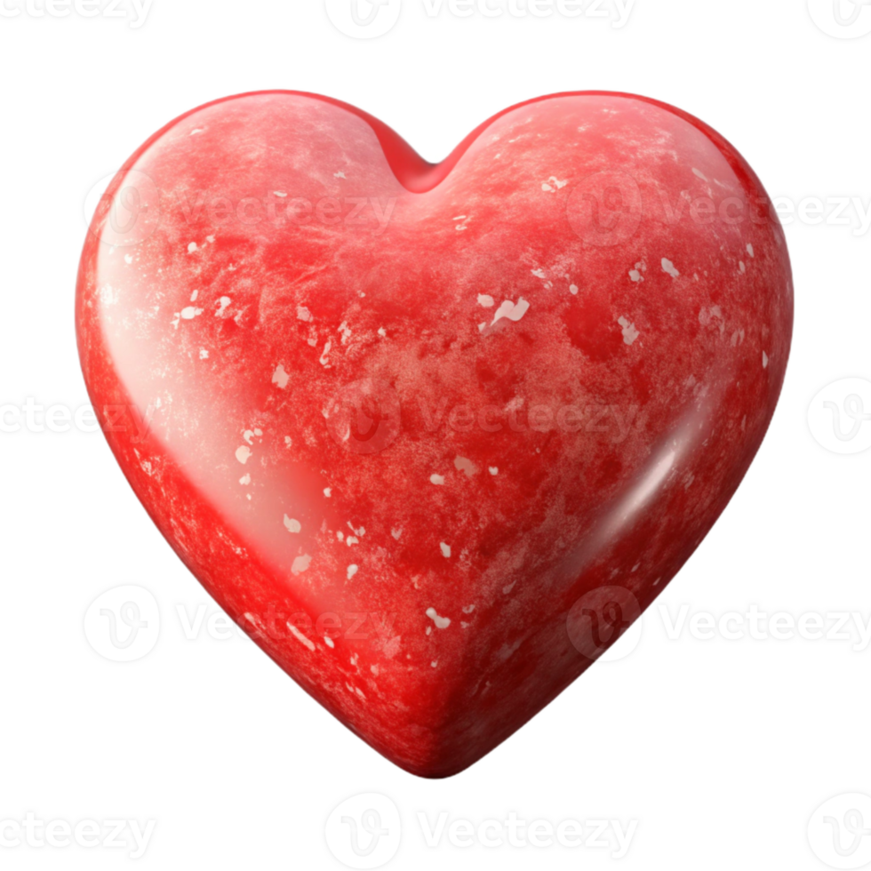 serene rustic Red Heart Icon Angled View Transparent Background png