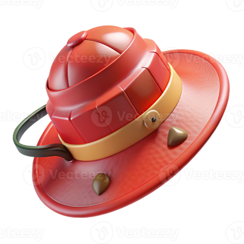 elegant traditional Red Hiking Hat Wide Brim Isolated Element premium png