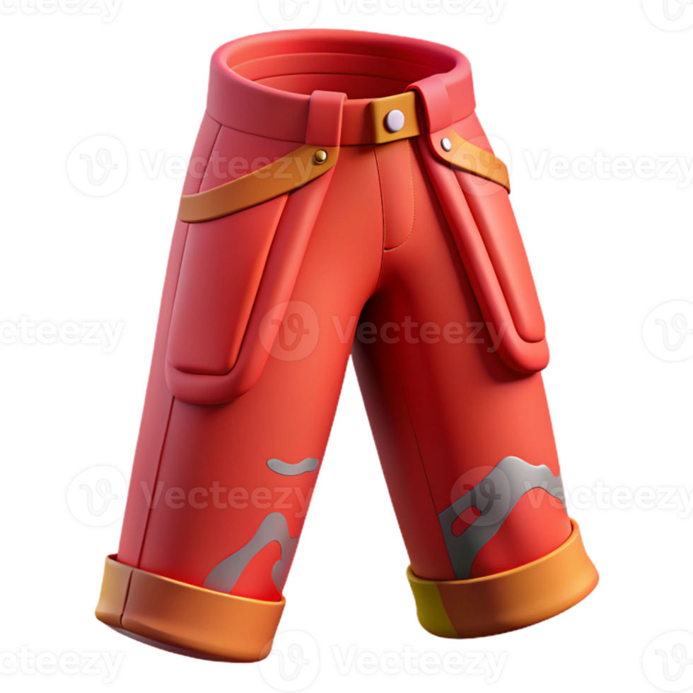 vibrant rustic Red Hiking Pants Folded View Cutout exclusive png