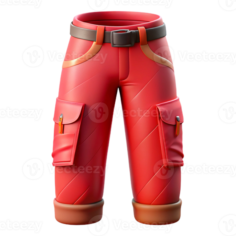 serene traditional Red Hiking Pants Folded View Cutout premium png