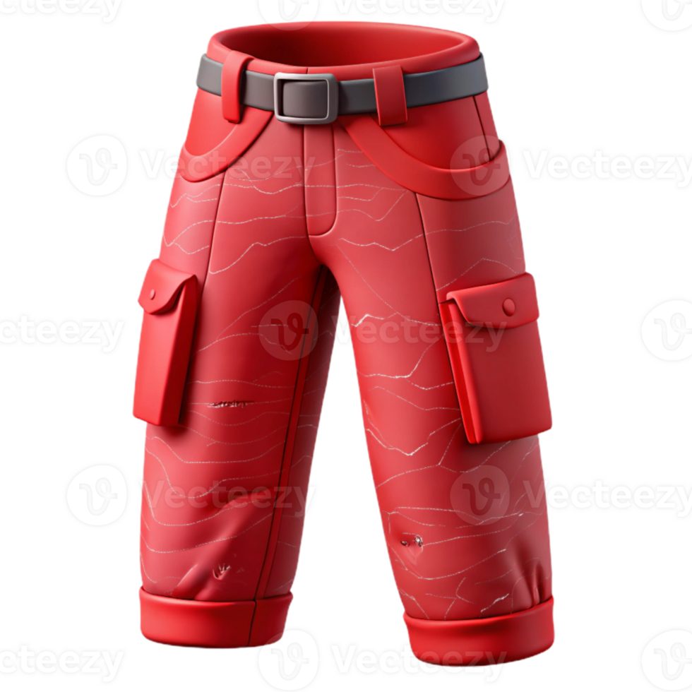 impressive minimalist Red Hiking Pants Folded View Cutout authentic png