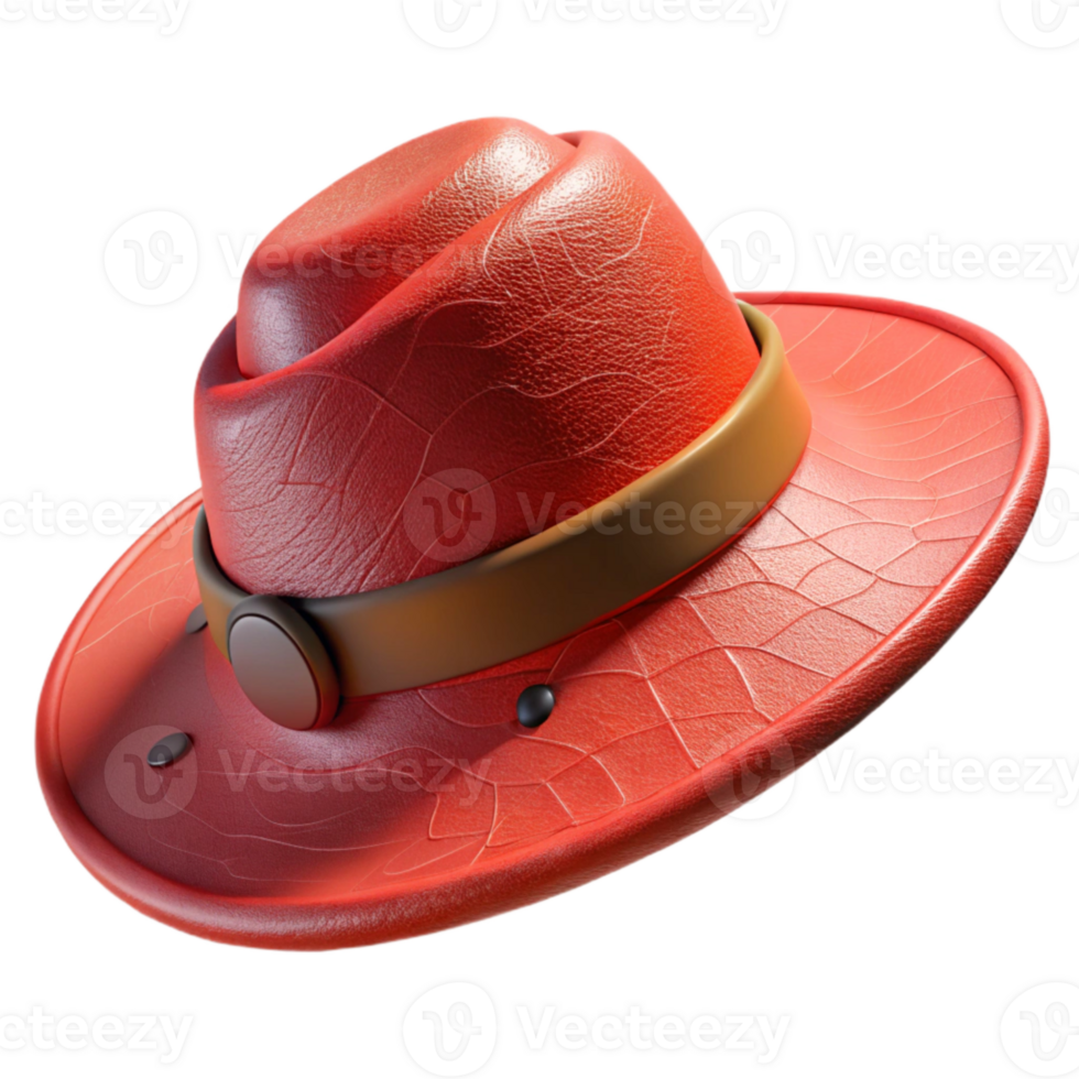 extraordinary classic Red Hiking Hat Wide Brim Isolated Element genuine png