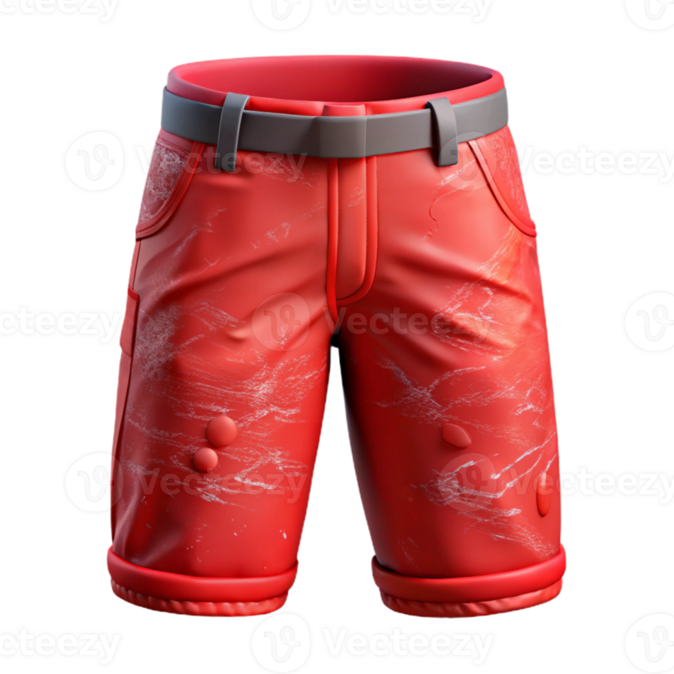 stunning rustic Red Hiking Shorts Front View Transparent Background authentic png