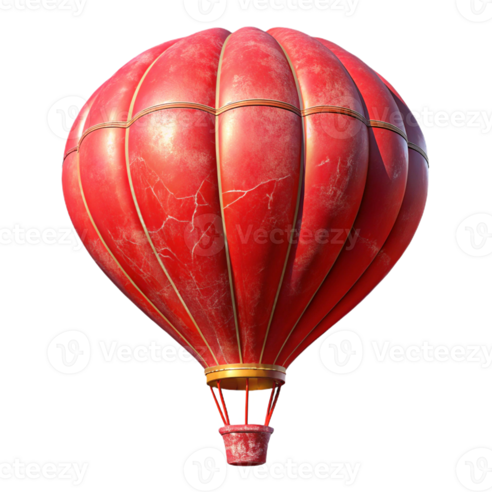 serene traditional Red Hot Air Balloon Floating in Sky Isolated professional png