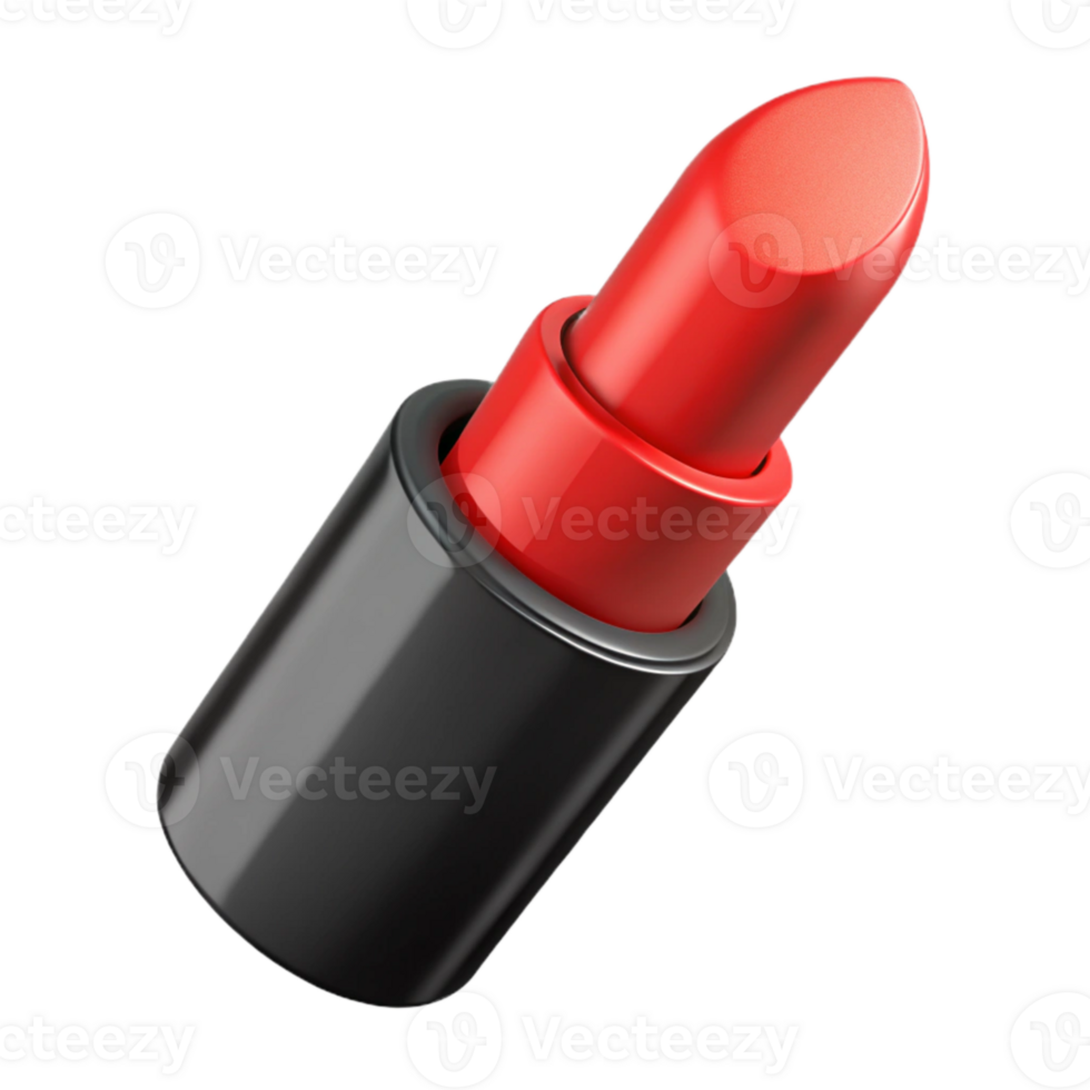 serene artistic Red Lipstick in Black Tube Isolated on Transparent Background premium png