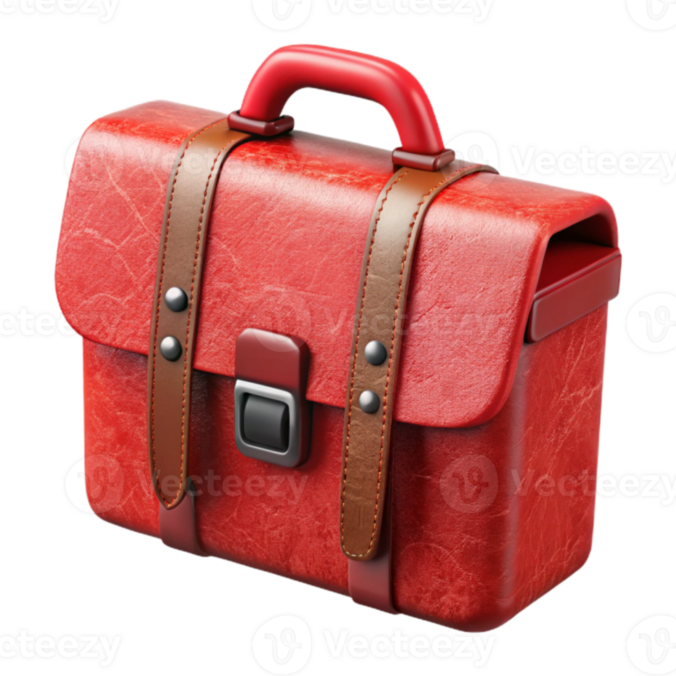 wonderful contemporary Red Leather Briefcase Front View Cutout original png