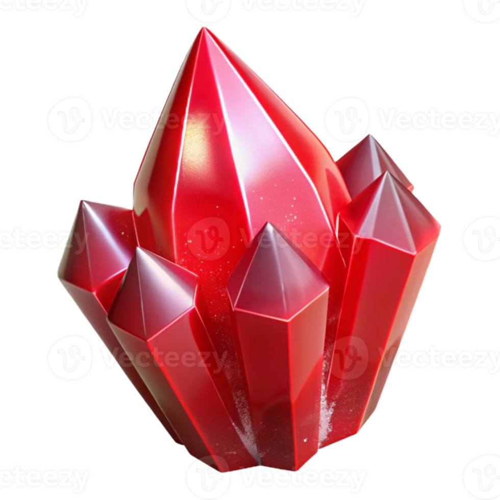 vibrant abstract Red Magic Crystal Transparent Background genuine png
