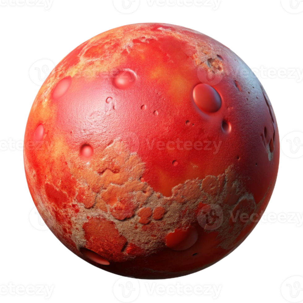 vibrant vintage Red Mars Planet Surface Texture Isolated premium png