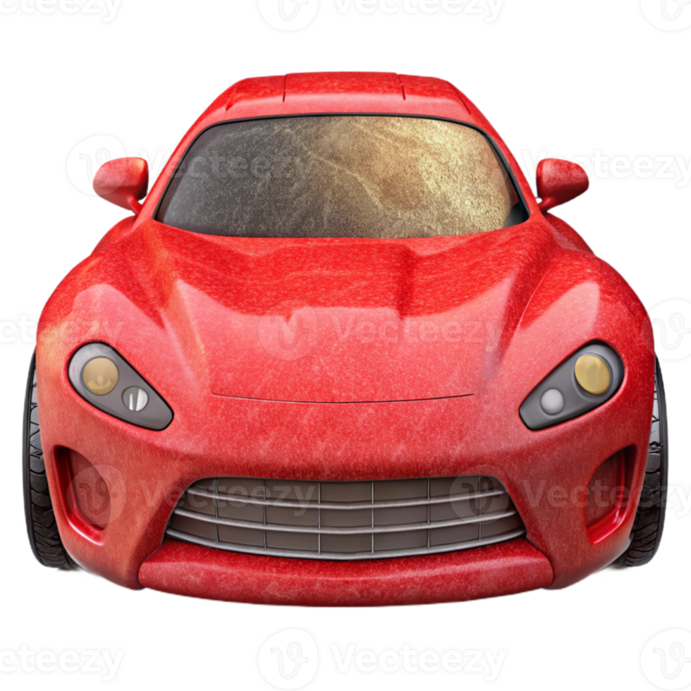 stunning vintage Red Sports Car Front View Isolated png