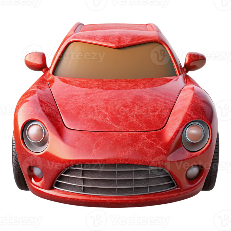 magnificent rustic Red Sports Car Front View Isolated high resolution png