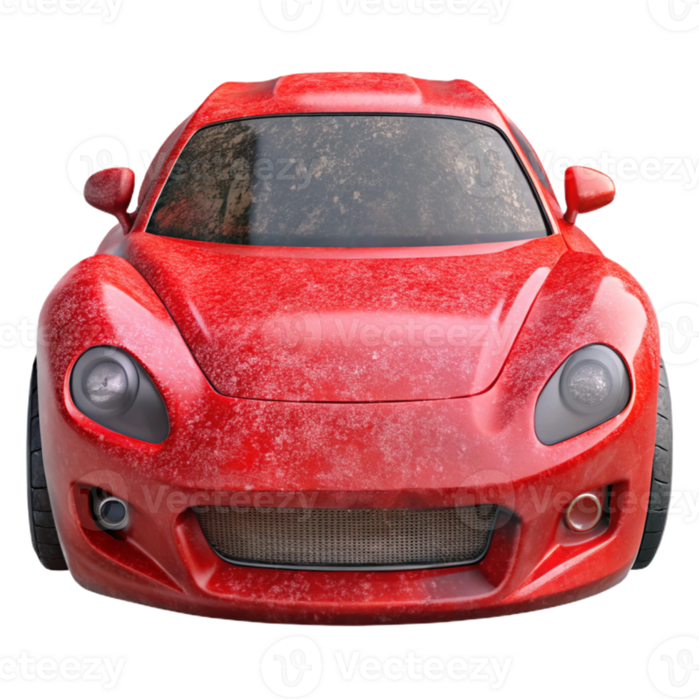 impressive rustic Red Sports Car Front View Isolated genuine png