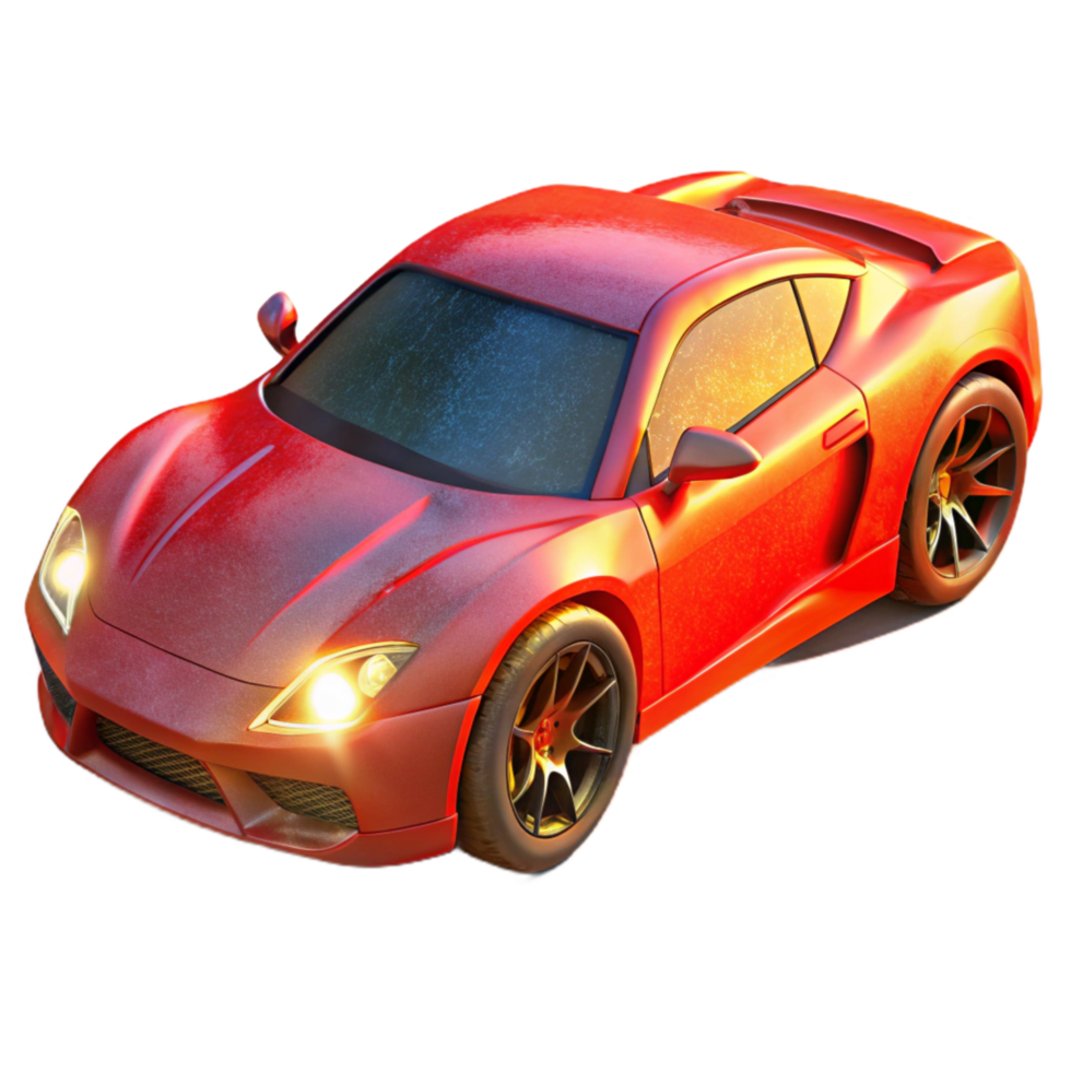 magnificent classic Red Sports Car Night View Isolated exclusive png